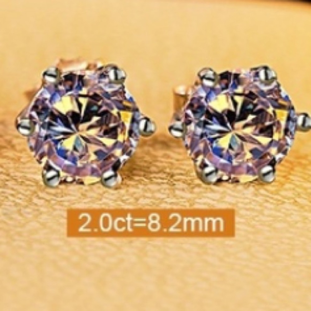 LAST!🌹ELEGANT Lg,925 2Ct CZ Studs 5Star Stunning! - Picture 2 of 3